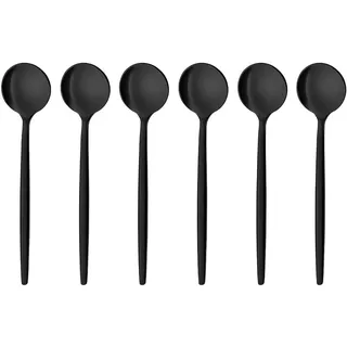 Gräwe Kaffeelöffel Provence, schwarz, 6 Stück, spülmaschinengeeignet, Dessertlöffel, Kaffee Löffel aus Edelstahl, kleiner Löffel