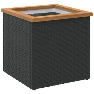vidaXL Pflanzkübel Schwarz 40/40/40 Cm Poly Rattan , Kunststoff , Quadratisch , 40x40x40 cm , Gartenzubehör, Hochbeete