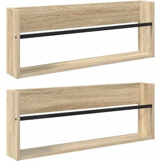 vidaXL Magazinregal 2 pcs Sonoma-Eiche 80 x 12 x 30 cm Holzwerkstoff - Braun