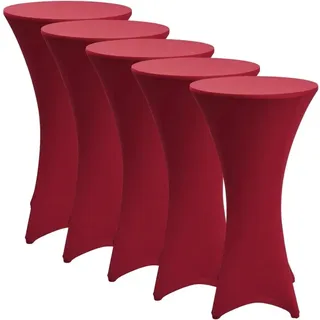 Beautissu Stella Stehtischhusse Ø 70cm Bordeaux 5tlg