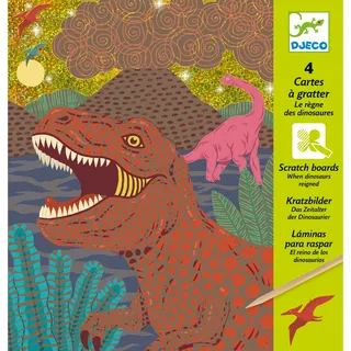 Kreatives Spiel zum Kratzen von Dinosauriern