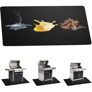 60×105cm Grillmatte für Gasgrill Bodenschutz, Hitzebeständige Feuerfeste Unterlage Faltbare Grillmatte Bodenschutz Rutschfeste Grillunterlage Bodenschutzmatte für Gasgrill, Holzkohlegrill