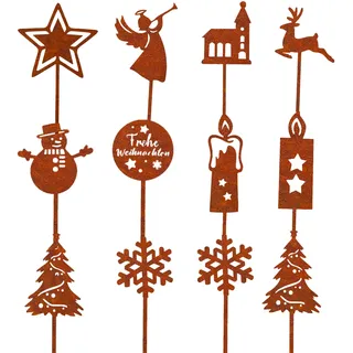JINGTOPS Gartendeko Rost, Gartenstecker, Rostdeko, Hirschdeko Weihnachten