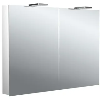 emco flat 2 style LED-Lichtspiegelschrank mit Aufsatzstrahlern, 2 Türen, 1000x711x113mm, 979706304