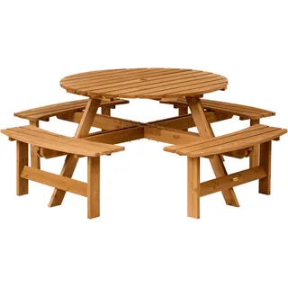 Beliani Picknicktisch-Set 8-tlg. Braun