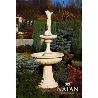 Springbrunnen Garten Teich Brunnen Steinbrunnen Gartenbrunnen Fontaine Stein - Weiß