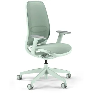 Sedus se:air Ergonomischer Drehstuhl, Bürostuhl, Kunststoff mit Rezyklat-Anteil, 100% Recyclingfähig, Grün,Grün, 42-55cm, bis 130kg Belastbar