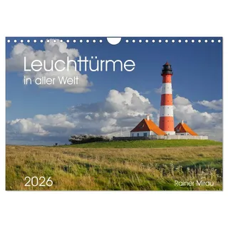 Calvendo Leuchttürme in aller Welt 2026 (Wandkalender 2026 DIN A4 quer), CALVENDO Monatskalender: