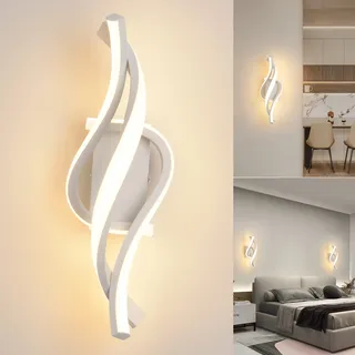 LED Wandleuchte Innen, 22W Wandlampe,Modern Innenwandleuchte,3000K Warmweiß Wandbeleuchtung,Up Down Innenleuchte Wandlichter,gebogene Design wandleuchten für Wohnzimmer Schlafzimmer Treppenhaus Flur