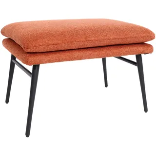 Mendler Hocker HWC-L62, Sitzhocker Fußablage Ottomane Polsterhocker, 38x56x40cm Stoff/Textil - terracotta-braun