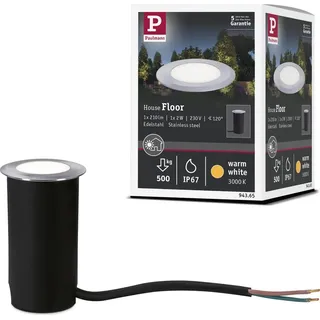 Paulmann Außenleuchte Edelstahl 10,4 cm IP67 2W inkl. 1x2 Watt warmweiß