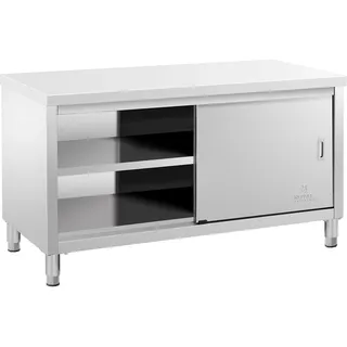 Royal Catering Arbeitsschrank Edelstahl 150 x 70 x 85 cm 500 kg Tragkraft Gastro Edelstahlschrank