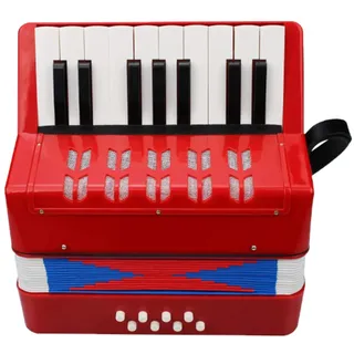 Btuty Kinder Akkordeon 17 Tasten 8 Bass Keyboard Instruments Mini Accordion Educational Musical Instrument für Anfänger Geburtstagsgeschenk