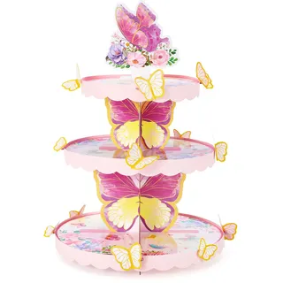 WERNNSAI 3 Stöckiger Schmetterling Tortenständer, Cupcake Deko