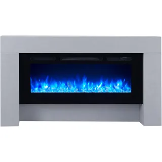 Elektrokamin BALDERIA Zeus - Standkamin, Heizung 2000 W - Betonoptik - Grau