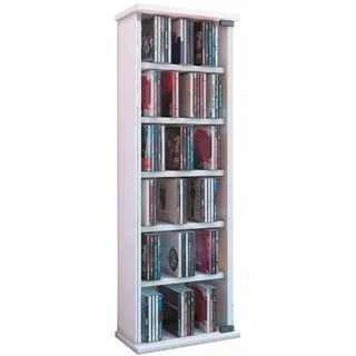 VCM CD-Regal Vetro 31 x 18 x 92 cm Weiß