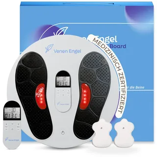 Venen Engel EMS Venen Board Durchblutungs-Stimulator | Behandlung bei Bein-Schmerzen und Schwellungen, Krämpfen | Medizinisch Zertifiziert | EMS-Therapie | verbessert Durchblutung | inkl. Körper-Pads