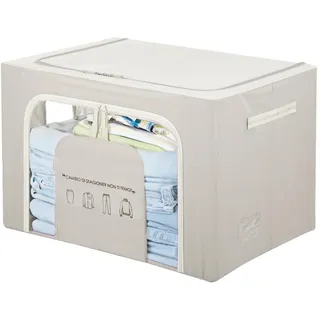 KASANOVA 1 KLEIDERBOX CM 62X44X40 SCHRIFTZUG TAUBENGRAU, Polyester Eisen MDF-Faserplatte PVC-Kunststoff, gray