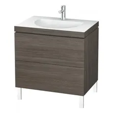 Duravit L-Cube Möbelwaschtisch c-bonded mit Unterbau wandhängend, 100x48 cm, 1 Auszug, ohne Überlauf, 3 Hahnlöcher, Farbe: Pine Terra Dekor