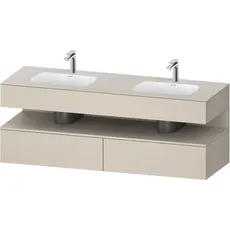 Duravit Qatego Einbauwaschtisch mit Konsolenwaschtischunterbau, 1600x550x600mm, Nische Taupe Supermatt, Doppelwaschtisch, QA4797083, Farbe: Taupe Supermatt/mit Nischenbeleuchtung