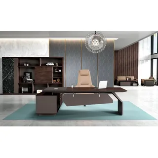 Büromöbel Tisch Bürotisch Arbeitstisch Schreibtisch Büro Holz Braun - Braun