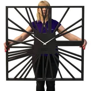 FLEXISTYLE Groß EKO wanduhr ohne tickgeräusche LOFT Grande (wie anthrazit) Quadrat 80cm! (Dicke 19mm), Wohnzimmer, Schlafzimmer, in EU hergestellt, z226-80-1-1