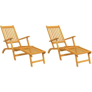 vidaXL Gartenliegen mit Fußteil 55 x 72 x 110 cm Braun