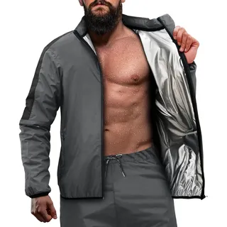 RDX Schwitzanzug Zum Abnehmen, Saunaanzug REACH OEKO TEX 100 ZERTIFIZIERT, Sauna Suit Fitnessanzug Sweatsuit Sportanzug Trainingsanzug Sweatanzug Thermo MMA Boxen Gym Sport Fitness Laufen Herren Damen