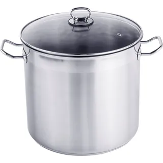 Universaltopf 20 Liter mit Glas Deckel - ca. 30 x 28 cm - Edelstahl Topf XXL