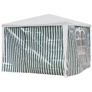 Seitenteile Pavillon 3 x 2m grün/weiß PE 2 Stück 1x Fenster Gartenzelt - Grün