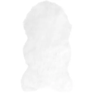 OTTO home Hochflor-Teppich "Valeria, Fellteppich, kuschelig, flauschig" fellförmig 60 mm Höhe Kunstfell, weiche Teppiche, Wohnzimmer, Schlafzimmer, Esszimmer, weiß
