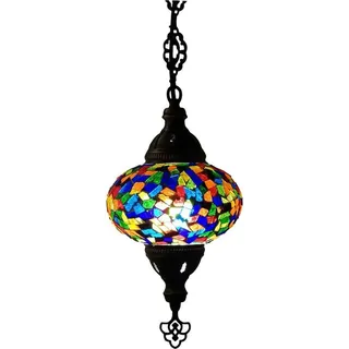 Türkische Hängelampe - Handgemachte Mosaiklampe - Marokkanische und Orientalische Lampe - Multicolor - Bunt