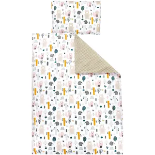 TupTam Kinder Bettwäsche Gemustert 2-Teilig Wendebettwäsche, Farbe: Waldtiere, Größe: 135x100 cm