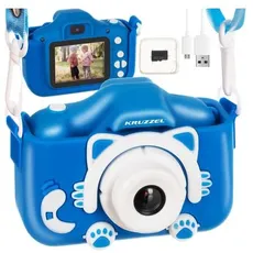 Digitalkamera Digicam für Kinder inkl. Spiele und Selfie Kamera HD 32GB Speicherkarte BLAU