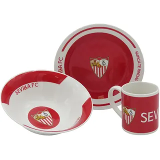 Sevilla Fußball Club, Frühstücksset, offizielles Produkt von Sevilla, Club, Rot und Weiß (CyP Brands)