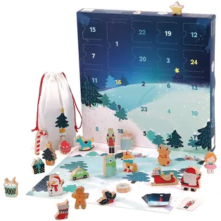 VILAC - Adventskalender Touch et Finde – Spielzeug für Kleinkinder – 1 Adventskalender aus Holz und Karton – Lernspiele für Kinder aus Holz – Spielzeug für Kinder ab 2 Jahren – 1223