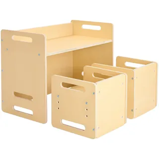 Vevor Kinderstuhl Montessori aus Holz für 1–5-Jährige, höhenverstellbar, natur