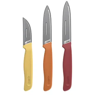 Zyliss Classic 3er Messerset Schälmesser, Obstmesser & Gemüsemesser