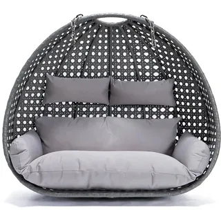 Home Deluxe Hängesessel-Korb Twin ohne Gestell inkl. Sitzkissen Grau,