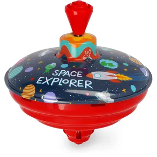 Legami - Kreisel Spin me Runde, Mini-Kreisel Spielzeug, Space Explorer, Universum Raumschiff, Gadget Geburtstagsgeschenk, Spiel für Kinder, Durchmesser 13 cm