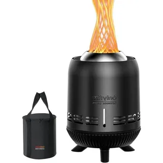 FeuerSchale 15x24cm Edelstahl schwarz für Garten und Camping