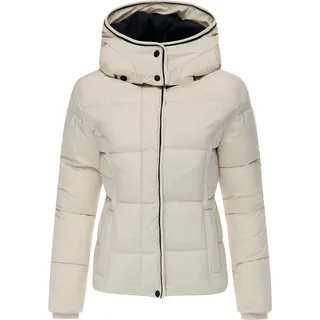 Ragwear Winterjacke "Outdoorjacke Gleama YOUMODO" mit Kapuze Wasserdichte Damen Steppjacke mit abnehmbarer Kapuze, ecru