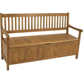 DEGAMO Staukastenbank Truhenbank Gartenbank mit Staufach BENITA 3-sizter 150cm, Holz Akazie geölt - Braun
