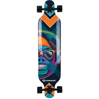 Donic Schildkröt Schildkröt Longboard Freeride 41, Design: Cool Chimp, 9-Fach verleimtes Ahorn, Komplettboard mit Drop Through Achsenaufhängung, ABEC-11 Kugellager, 510690