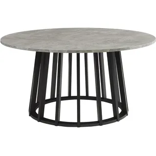 [en.casa] Couchtisch Buzzard Ø90x45 cm Schwarz/Betonoptik