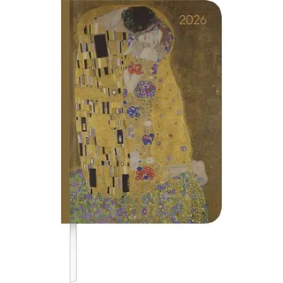 Alpha Edition - Lady Journal Klimt 2026 – Taschenkalender A6 (11×15 cm) mit Monatsübersicht & Notizbereich, eleganter Terminplaner für Kunstliebhaber, Schule & Beruf
