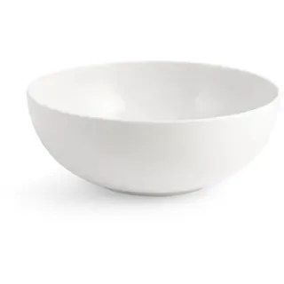 H&H Salatschüssel Hamptons Ø 30 cm aus weißem Porzellan – groß und elegant – mikrowellengeeignet und spülmaschinenfest – edles Design