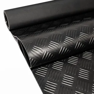 Riffelblech Gummimatte 3mm Schwarz - Antirutschmatte 100 x 80 cm | Riffelblech-Optik, rutschhemmend & zuschneidbar - Bautenschutzmatte für Werkstatt, Garage, Anhänger, Keller & Industrie