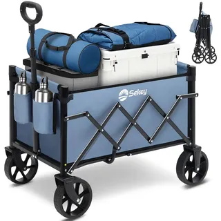 Sekey Bollerwagen Faltbar Klein 80KG blau