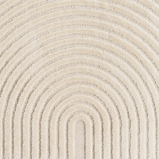 Teppich AYYILDIZ TEPPICHE "ART 1122 , auch als Läufer und in Rund erhältlich", beige (creme), H:8mm Ø:80cm, Teppiche, Teppich, Boho Design, 3D Optik, Struktur Hoch Tief, skandinavisch, Wohnzimmer